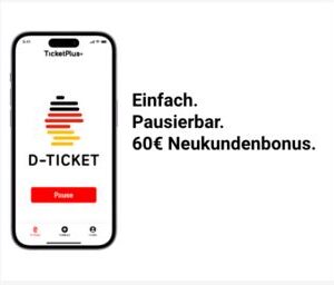 DeutschlandTicket Neukundenaktion: 20€ Startguthaben ohne Code. Jetzt einsteigen, sparen und deutschlandweit günstig mobil sein.